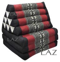 LAZ หมอนอิงพร้อมเบาะนอน หมอนสามเหลี่ยม 10 ช่อง 3 พับ นุ่นธรรมชาติ 100% Thai Triangle Cushion Pillow 3 Fold Kapok100% Filled