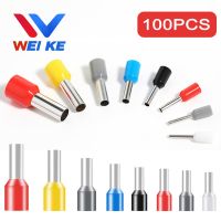 100PCS/ Pack E0508 E7508 E1008 E1508 E2508 Insulated Cold Pressed Tubular Crimp Terminals Ferrules Electrical Wire Connectors Electrical Circuitry  Pa