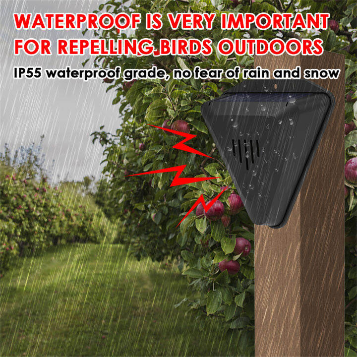 New solar bird repellent daytime timing sound and light alarm orchard