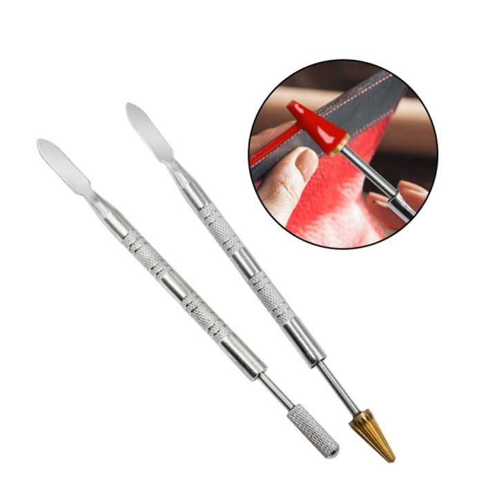 ปากกาน้ำมันทาขอบหัวปากกาทองแดงเร็ว-gvdfhj-เครื่องมือลูกกลิ้งทาสีสองหัวเครื่องมือเส้นตรงอุปกรณ์ติดกาวเครื่องมือหัตถกรรมเครื่องหนังปากกาสีทาเล็บ