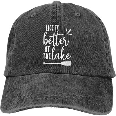 2023 New Fashion  Life Is Better At The Lake Baseball Cap Lake Life Vintage Hat Black，Contact the seller for personalized customization of the logo