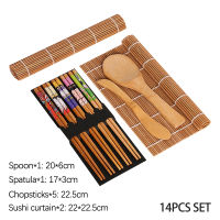 13PcsSet Diy Bamboo Sushi Maker Set Sushi Curtain Rice Sushi Making Kits Roll Cooking Tools Chopsticks Spoon Sushi Blade