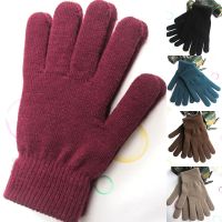 Winter Warm knitting Gloves Solid Color Full Finger Glove Thicken Motorcyclist Gloves Simple Style Mittens For Women Men