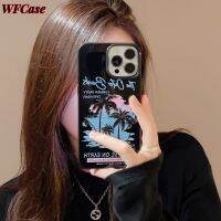 WFCase เคสสำหรับ iPhone 14 Pro Max Plus 13 Pro Max 12 Pro Max 11 Pro Max 8 7 Plus เคสเคสโทรศัพท์เจลลี่ขนาดเล็กลายมะพร้าวชายหาดแคลิฟอร์เนียมีกล้องเต็มรูปแบบ