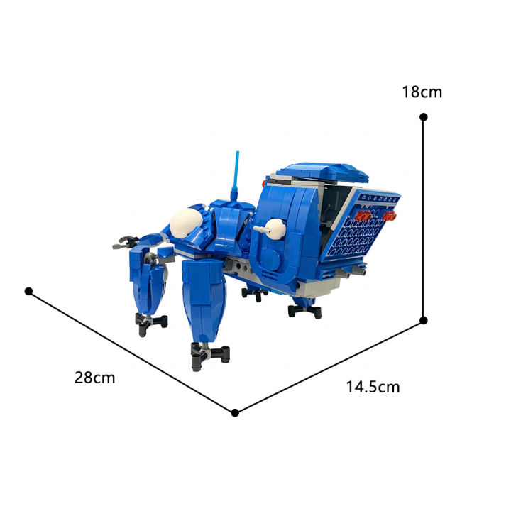 buildmoc-ผีในเชลล์-tachikoma-อะนิเมะเดินยานพาหนะอาคารบล็อกชุดวอล์คเกอร์ลูกกลิ้งถังแมงมุมต่อสู้อิฐรุ่นเด็กของเล่น