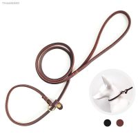 ▩✣✣ Real Leather Dog Slip Lead Dog Leash Pet Training Leash Cinch Leash for Small Dogs Cats No-Pull Slip Leash and Collar for Puppy