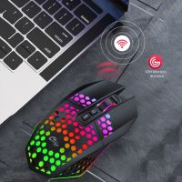 Wireless Gaming Mouse RGB Lightweight Honeycomb Silence 2.4Ghz 1600DPI Rechargeable Luminous Breathing For Laptop PC Notebook