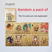 New 10 54pcs Pokemon Cards Metal Gold Vmax GX Energy Card Charizard Pikachu Rare Collection Battle Trainer Card Child Toys Gift