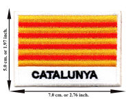 ตัดรีด ตัวรีดติดเสื้อ อาร์มปัก ติดเสื้อปัก ปักเสื้อ DIY ลายธงCATALUNYA สีเหลือง มีบริการเก็บเงินปลายทาง