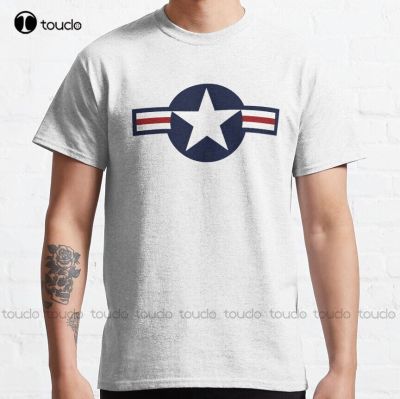Usa Air Force Logo Classic T-Shirt Dress Shirts For Men Custom Gift&nbsp;Breathable Cotton Outdoor Simple Vintag Casual T Shirts Tee