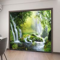 【LZ】 Janela Privacidade Filme Pintura Paisagem Natural Vidro Froste Adesivo Sun Bloqueio Glue-Free Static Bathroom Door Film