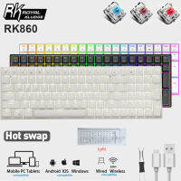 RK860/RK100 KEYBOARD MECHANICAL BROWN/ RED SWITCH แบบ 100 KEY แป้นพิมพ์เครื่องกลบลูทูธไร้สาย ตั้งค่ามาโครได้ สำหรับเล่นเกมส์ FPS MOBA MMO RPG