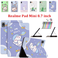 สำหรับ OPPO Realme Pad Mini 8.7นิ้ว2022แท็บเล็ตการ์ตูนน่ารักเด็ก Folio Stand กันกระแทก PU หนังกรณี Cover