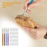 44PCS Precision Craft Knife Set  Upgrade Precision Carving Knife Include Hobby Knife Carving Knives Cutting Mat Stencil Knife Stainless Steel Ruler Fo