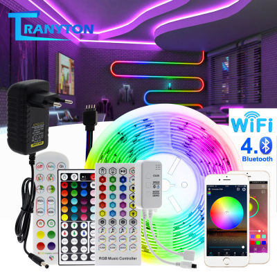 RGB LED Strip Light 5050 2835 Flexible LED Light Strip 10M 15M 20M 12V RGB LED Tape Set with Wifi Bluetooth Music Controller