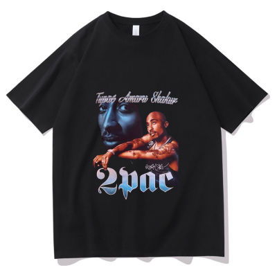 เสื้อ2pac แร็ปเปอร์ Tupac เสื้อเสื้อยืดแบบสตรีทฮิปฮอป2023แขนลำลองขาสั้นคอกลมแฟชั่นพิมพ์ลาย100% เสื้อฤดูร้อนเสื้อยืดคอกลมใหม่ขายส่งราคาถูกตลก