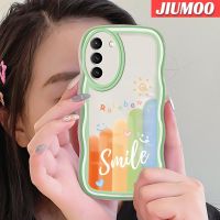 JIUMOO เคสปลอกสำหรับ Samsung S22บวก S22พิเศษ5G,เคสลายการ์ตูนแฟชั่นสีสันสดใสรูปยิ้มป้องกันเลนส์กล้องเคสโทรศัพท์แบบใสขอบดีไซน์ใหม่กันกระแทกเคสซิลิโคนเนื้อนิ่มโปร่งใส