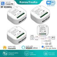 รีเลย์ควบคุม2ทางโมดูลสวิตช์อัจฉริยะขนาดเล็กสวิตช์ควบคุม Wi-Fi 16A ควบคุมด้วยเสียงทำงานร่วมกับชุด Homekiri Alexa Google Home Cozylife