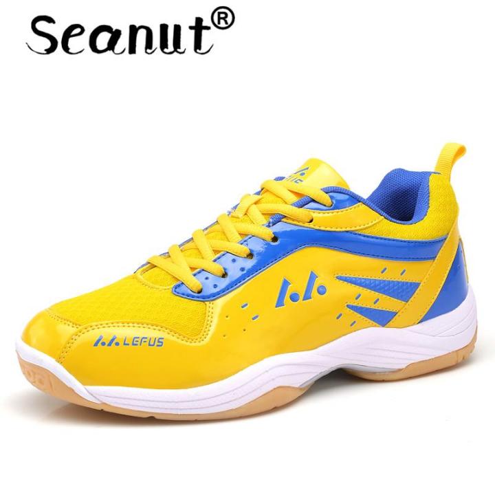 Seanut Men And Women Light Breathable Badminton Shoes for Men Lace-up Sport  Shoes Men and Women's Training Athletic Shoe Anti-Slippery Tennis Sneakers  