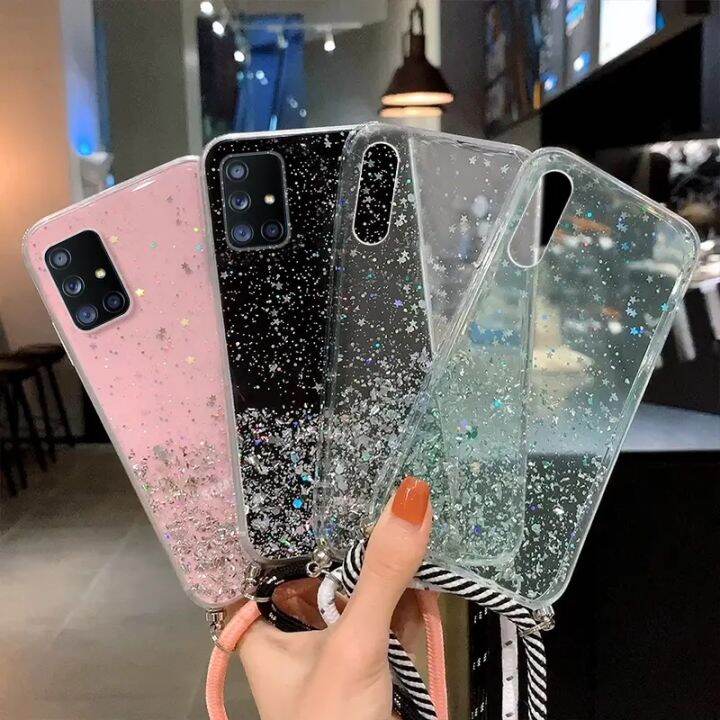 shine-electron-เคสโซ่สลิงนิ่มหรูหรา-เคส-samsung-galaxy-กลิตเตอร์แวววาวสำหรับ-a13-a03-a23-a73-a53-a33-4g-5g-s21-s22เป็นพิเศษบวก-s23-fe