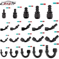 AN4/AN6/AN8/AN10/AN12 Straight 0/45/90/180 Degree Female Swivel to Push Lock Hose End Fitting Oil Fuel Hose End Adaptor Kit