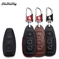 ☒ Leather Car Key Cover Case For Ford Focus Ka Everest Explorer Edge Kuga Mondeo Everest Fusion Ranger F150 F-150 Fiesta Mustang