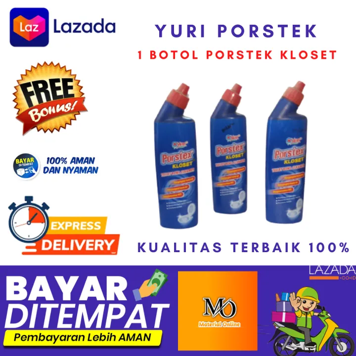 Cod Yuri Porstex Pembersih Keramik Toilet 1liter Pembersih Kloset Wc Pembersih Air Kloset Gel Pembersih Noda Kloset Obat Pembersih Kloset Pembersih Kloset Bebek Pembersih Kloset Ampuh Material Online Lazada Indonesia