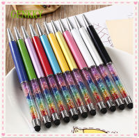 11PCS Creative Crystal Pen Diamond Ballpoint Pens Stationery Ballpen Stylus Pen Touch Pen 11 Colors Oily BlackBlue Refill 0.7