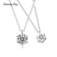 Serenity Day 1 Carat Real Moissanite Pendant Necklace for Women Top Quality 100 S925 Sterling Silver Wedding Bridal Jewelry