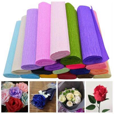 [LWF HOT]▼✌ 250x25cm 1 Roll DIY Flower Making Crepe Papers Wrapping Flowers Gifts Packing Material Handmade Diy Wrapping Paper Craft Decor