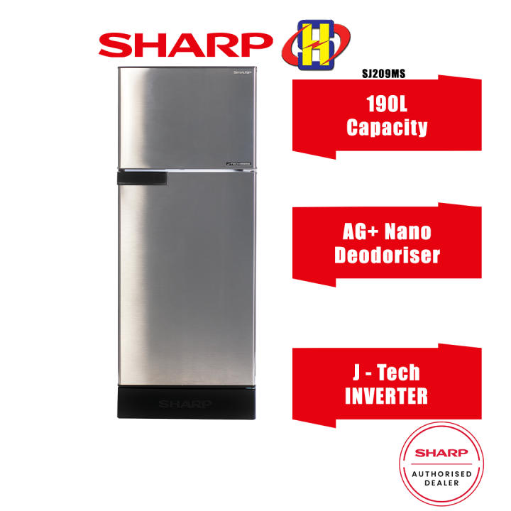 Sharp Refrigerator (190L) J-Tech Inverter i-Huggy Series 2-Door Fridge ...