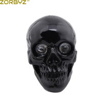 ZORBYZ Custom รถจักรยานยนต์ R สีดำ เงิน LED Skull ไฟหน้าสำหรับ Harley Yamaha Chopper Bobber