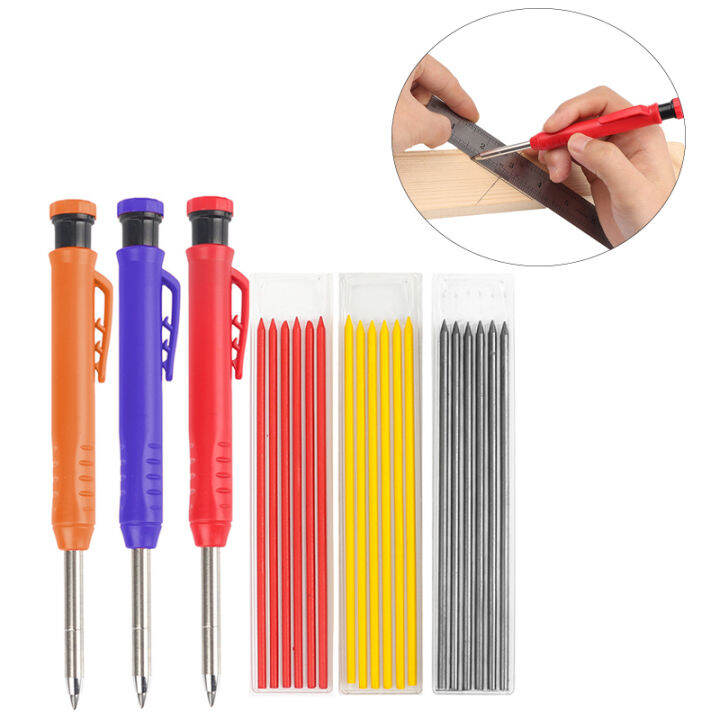 Carpenter Pencil Set Solid Mechanical Drawing Pencil Adjustable Built