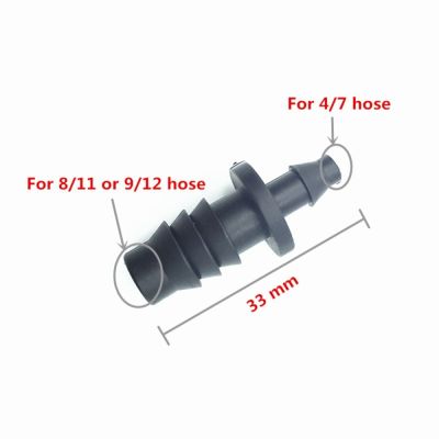 ；【‘； 8Mm To 4Mm Reducing Straight Connector Industrial Ventilation Irrigation Joint Tube Hose Coupling Pipe Adapter 20 Pcs