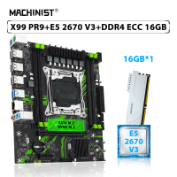 Machinist X99 PR9ชุดเมนบอร์ด Xeon E5 2670 V3โปรเซสเซอร์ LGA 2011-3 CPU 1pcs * 16GB = 16GB ECC DDR4หน่วยความจำ RAM NVMe m. 2ส.