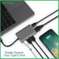 NXTFGB เครื่องอ่านการ์ด USB แล็ปท็อปตัวขยาย3.0 PD แท่นวางมือถือชาร์จ PD 4K HDMI USB C ฮับแยก Type-C