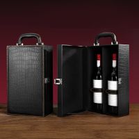 Leather Luxury Handbags For Wine Bottles Red Wine Presentation Box Portable Champagne Transport Suitcases Bar Wine Tools