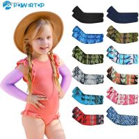 ☄❀ 1 Pair Kids Sports Cooling Arm Sleeves Cover Sun UV Protection For 5-12 Years Girls Boys Elastic Ice Cuff Cycling Arm Warmer