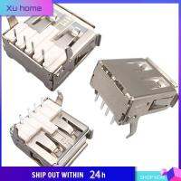 XU HOME AF ประเภท USB ที่ครอบคลุมพอร์ตมาตรฐาน90องศาชนิด USB-A ไร้ขอบตัวเชื่อมต่อ2.0USB แบบโค้งงอหนึ่งฟุตลวดเต้ารับ PCB