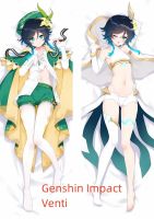 Dakimakura อะนิเมะปลอกหมอน Genshin ผลกระทบ Venti พิมพ์สองด้านขนาดชีวิตปลอกหมอนของขวัญสามารถปรับแต่ง