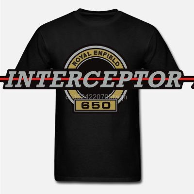 เสื้อผ้าผชRoyal Enfield - Interceptor 650 Royal Enfield Interceptor 650 เสื้อยืดลําลองสําหรับผู้ชายผู้หญิงแขนสั้นคอกลมพิS-5XL