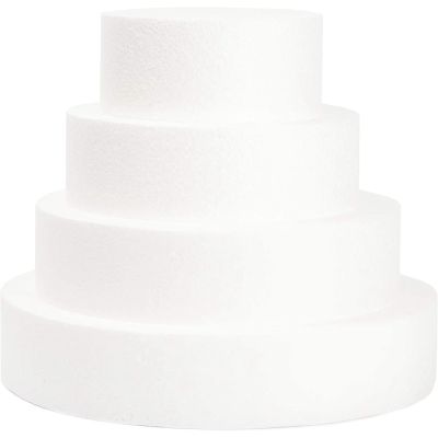 4 Pack Foam Cake Dummy for Decorating and Wedding Display,Sculpture,Modeling DIY Arts,Kids Class,Floral