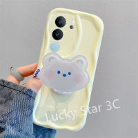 Phone Case VIVO V29 Pro V29e 5G 4G เคสโทรศัพท์ขาตั้งหมีขี้อายการ์ตูนสำหรับฝาครอบแบบนิ่มที่เป็นซิลิโคนเหลวรวมทุกอย่างปกป้องโทรศัพท์ฝาหลัง