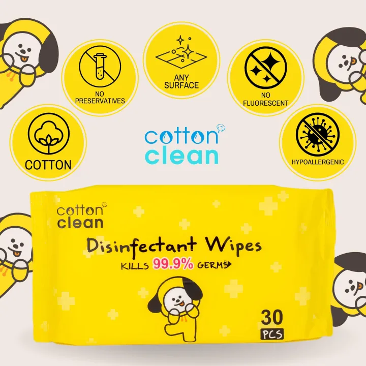 Cotton Clean BT21 Characters Mini Wet Wipes Citric Scented Non