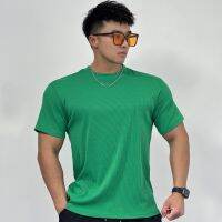 （Ready Stock）? 2023 Mens New Spring And Summer Leisure Running Sports Fitness Heavy Thick Quick-Drying Light Board Short Sleeve Solid Color T-Shirt YY