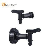 S60x6 Thread Plastic IBC Tank Tap to 1/2" Home Connector Barrel Joint Exhaust Faucet Switch IBC Fitting Garden Hose Connection Watering Systems Garden