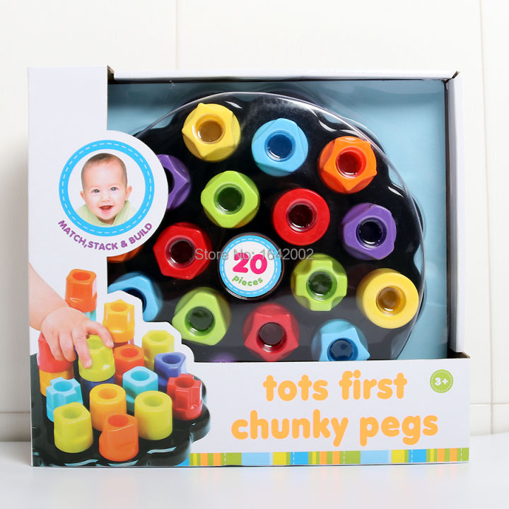 tots-first-chunky-pegs-amp-pegboard-for-developing-motor-skills-3d-puzzles-bricks-palace-toy-pegs-kits-educational-toy-for-kids