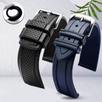 Waterproof fluorine rubber strap for O-mega S-eamaster 300 T-issot Junya Duluer Leroque silicone watchband 20 22mm Black Blue