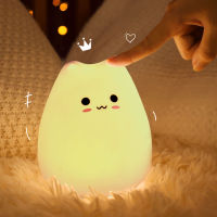 Keepwarm ซิลิโคนไฟกลางคืนแมว2023โคมไฟหัวเตียงเปลี่ยนสีได้