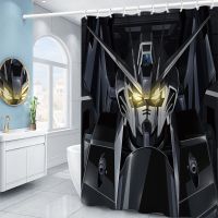Cartoon Gundam Shower Curtain  Bathroom Thicken Anime Partition Curtain Mold-proof Bathroom Bathr